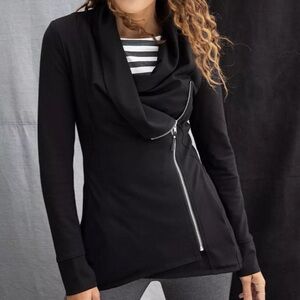 Matilda Jane Laia Ponte Zippered Moto Jacket Black Women’s Size Small High Low